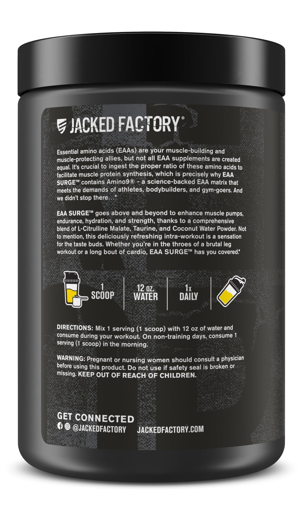 Jacked Factory EAA Surge shaker cup setup for convenient mixing
