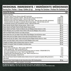 Jacked Factory Green Surge package front conveys Keto-friendly greens in a convenient tub