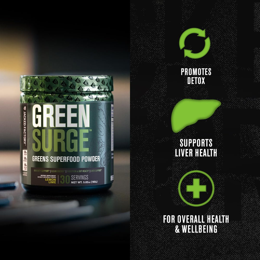 Jacked Factory powder texture close-up highlighting fine organic greens for easy mixing