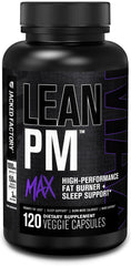 Jacked Factory Lean PM Max bottle with capsules for overnight metabolism support.