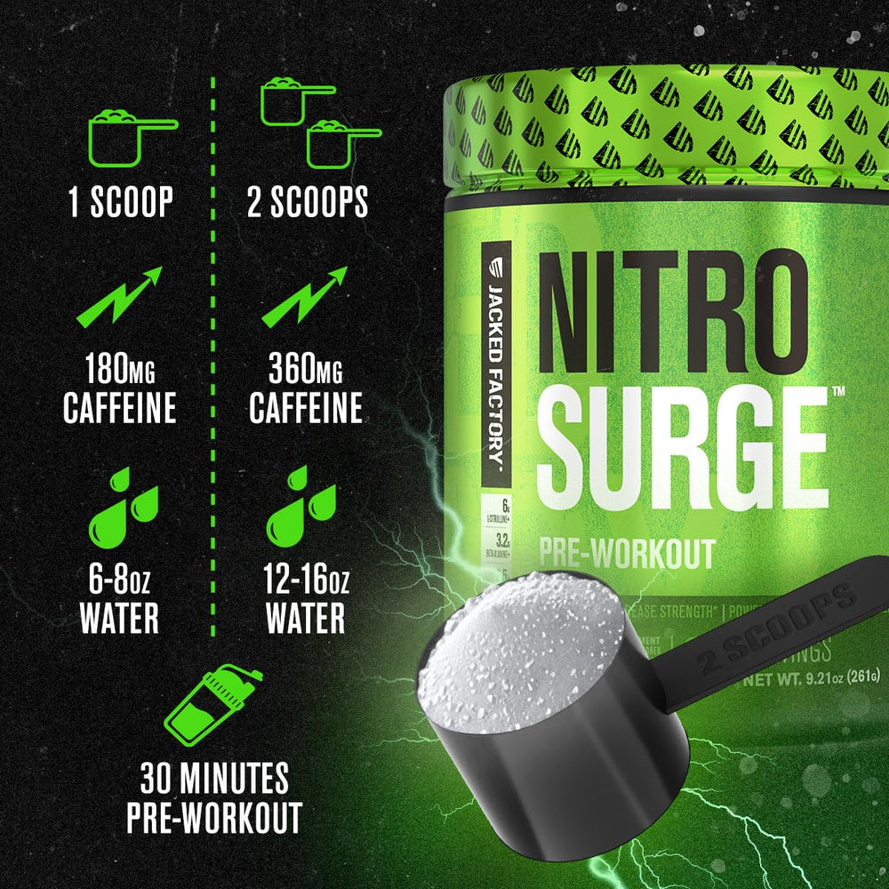 Jacked Factory Nitrosurge label closeup highlights cherry limeade flavor.