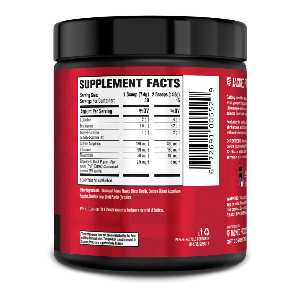 Closeup texture of NITROSURGE Shred powder hints at a clean formula.