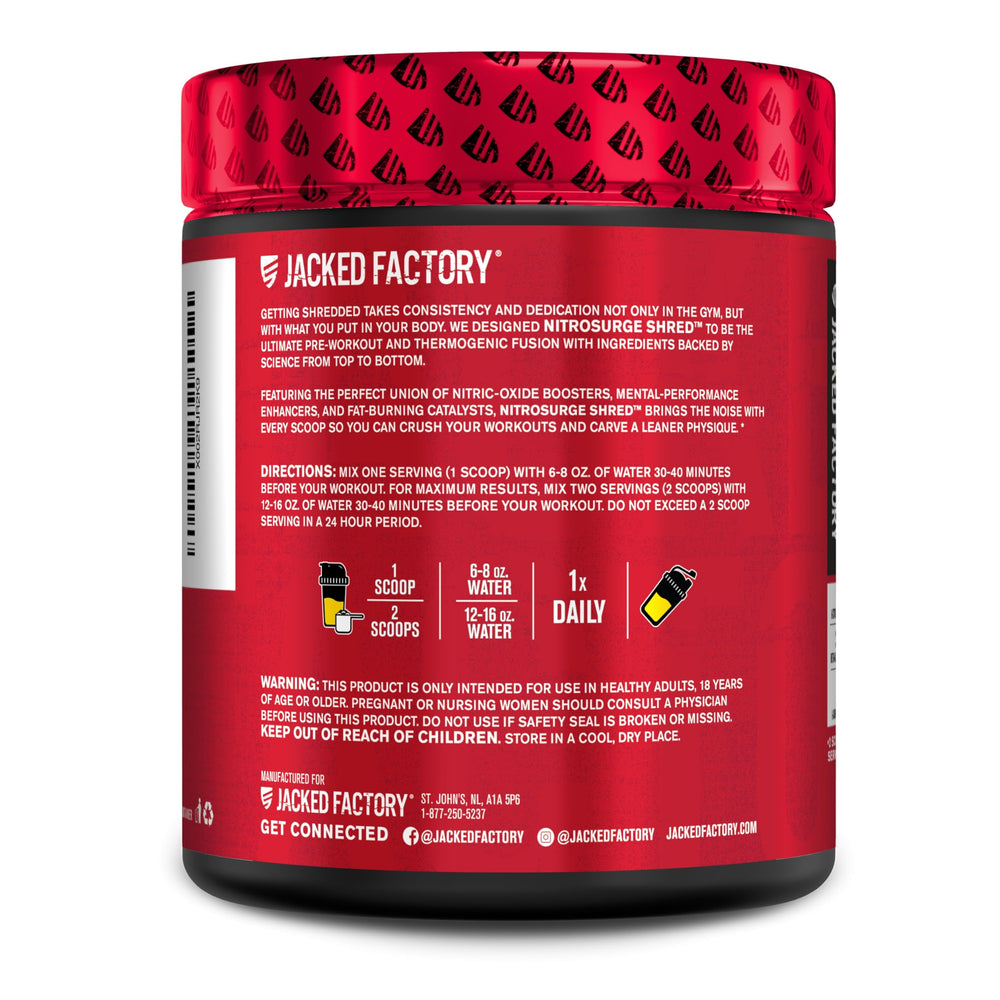Jacked Factory Nitrosurge Shred ready-to-drink serving during a workout