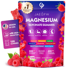 JAENFW magnesium glycinate gummies bottle for daily energy and focus