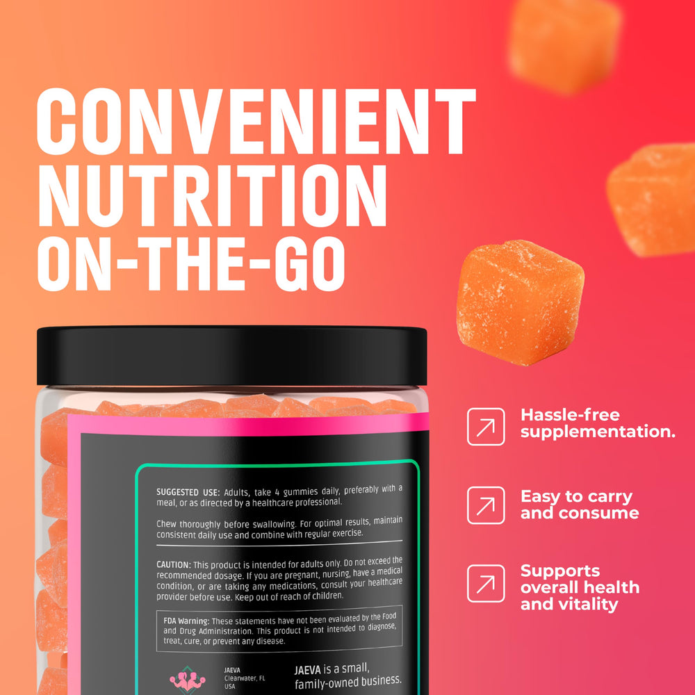 Jaeva creatine gummies blueberry flavor—vegan, non-GMO quality.