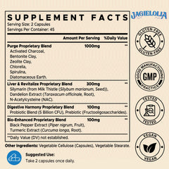 Jagielolia detox binder bottle label highlights vegan formula