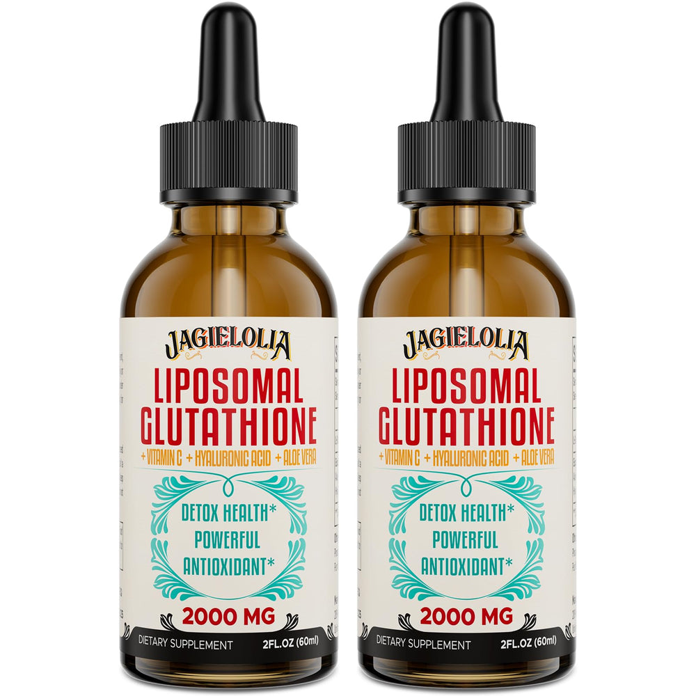 Jagielolia liposomal glutathione liquid bottle with dropper for convenient daily use supporting antioxidant routines.