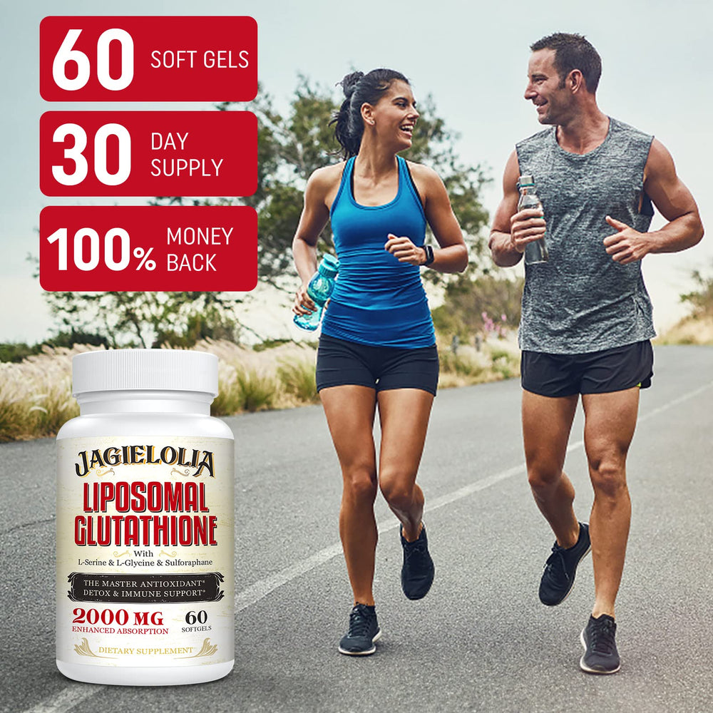 Jagielolia Liposomal Glutathione skin-brightening close-up suggesting antioxidant skin benefits.