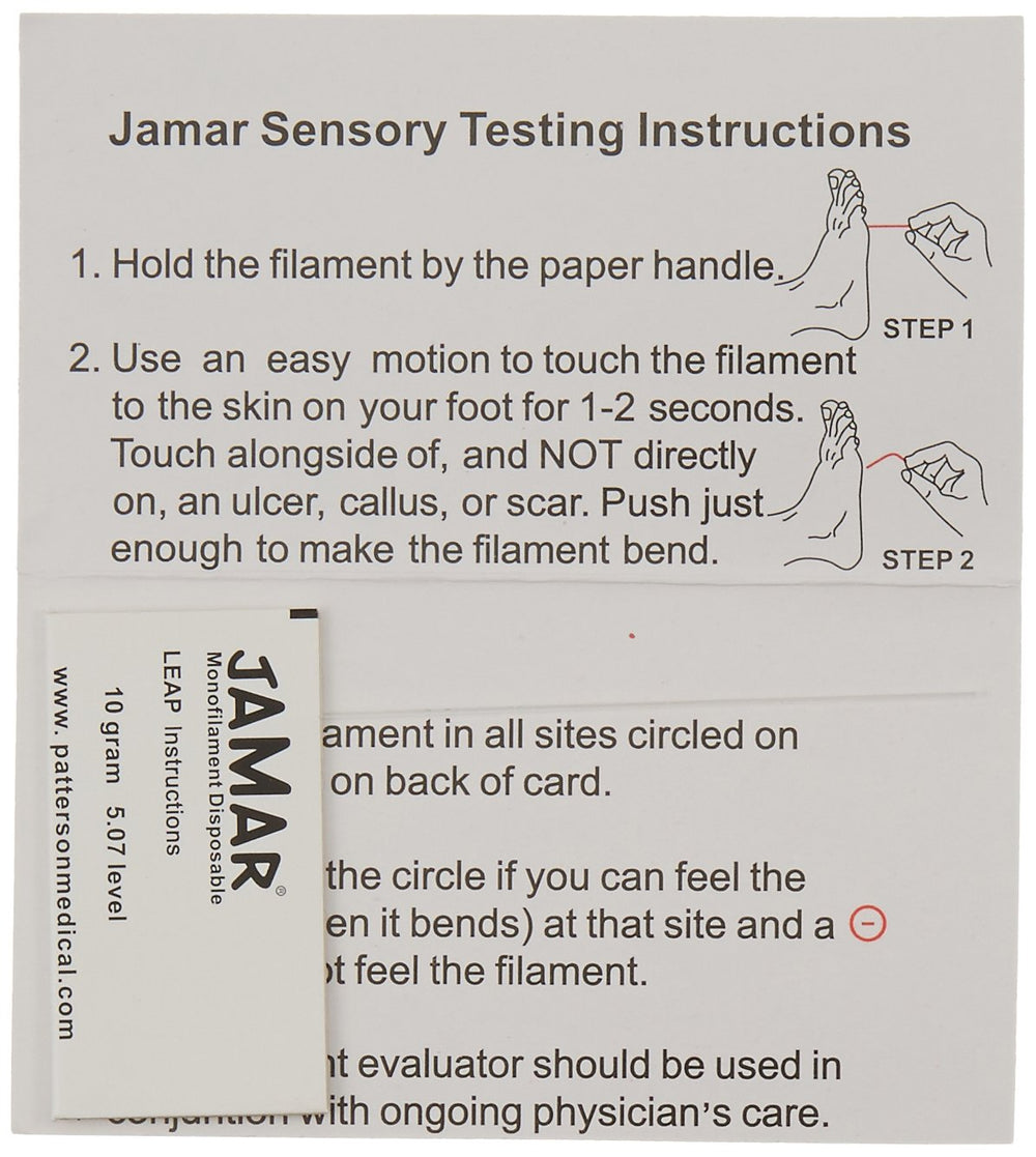Nine bottom-foot test sites diagram for Jamar 40514 screening