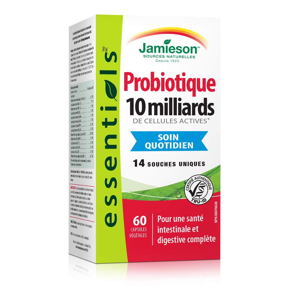 Jamieson 10 Billion capsules close-up highlighting vegetarian capsules for daily use