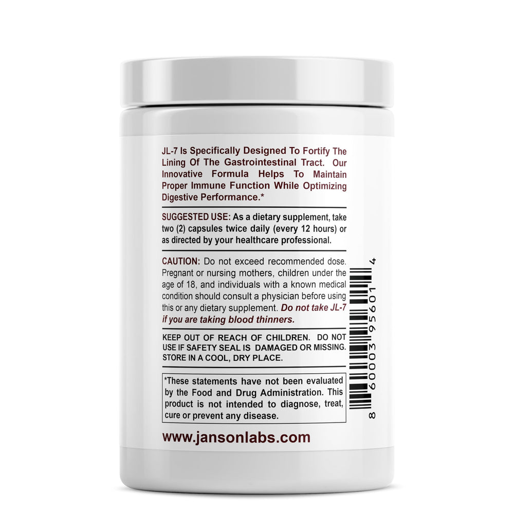 JL-7 gingerols capsules from Janson Labs for natural digestive support