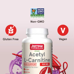 Jarrow Formulas Acetyl L-Carnitine 120-count bottle; convenient daily use.