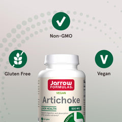 Capsules poured out Jarrow Artichoke 500mg convenience for daily use.