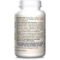 Jarrow Citicoline CDP bottle with glass of water represents easy daily habit.