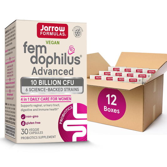 Jarrow Fem-Dophilus Advanced bottle front for daily probiotic support