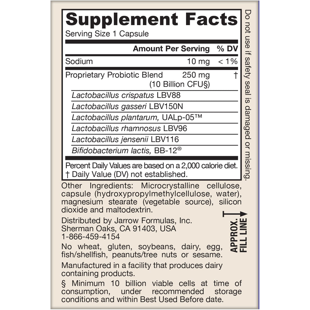 Jarrow Fem-Dophilus Advanced daily-use guidance card included