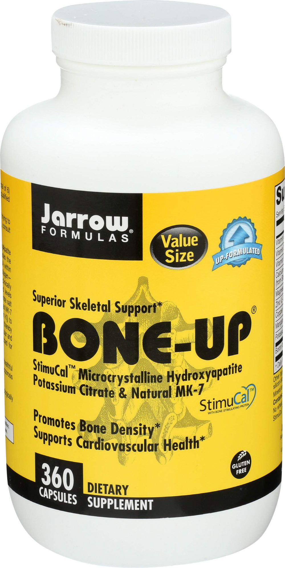 Jarrow Formulas BoneUp bottle front view highlighting packaging and branding