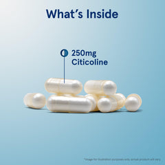 Front label close-up on Jarrow Citicoline bottle highlighting gluten-free.