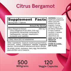 Bottle with measuring cap from Jarrow Formulas Citrus Bergamot suggests easy daily dosing.