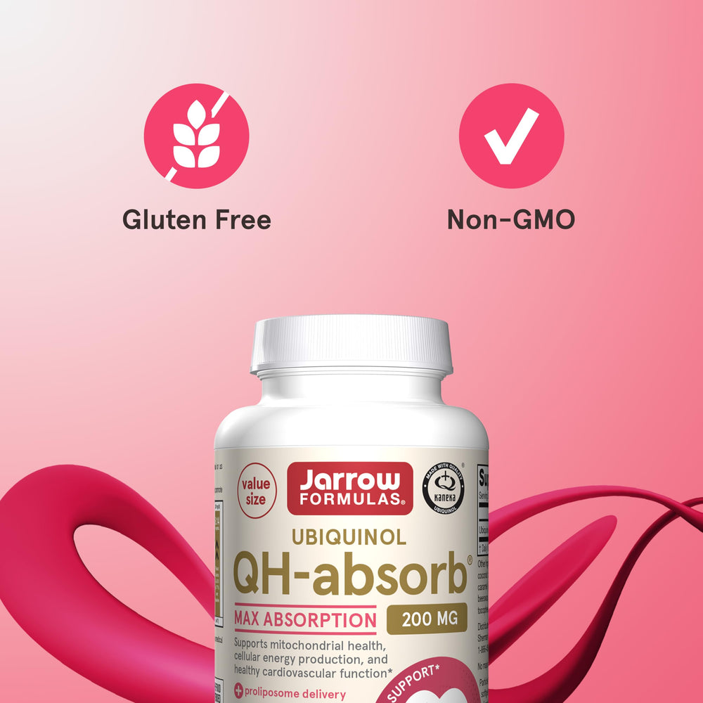 Jarrow Formulas CoQ10 90-day supply box demonstrates convenient, long-term use.
