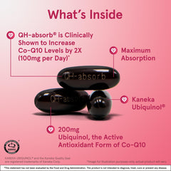 Jarrow Formulas CoQ10 ubiquinol softgels bottle highlights enhanced absorption.