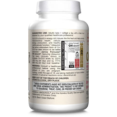 Jarrow Formulas CoQ10 ubiquinol softgels label with clinical data.