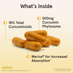 Jarrow Formulas Curcumin Phytosome Meriva label view showing 500 mg Meriva content