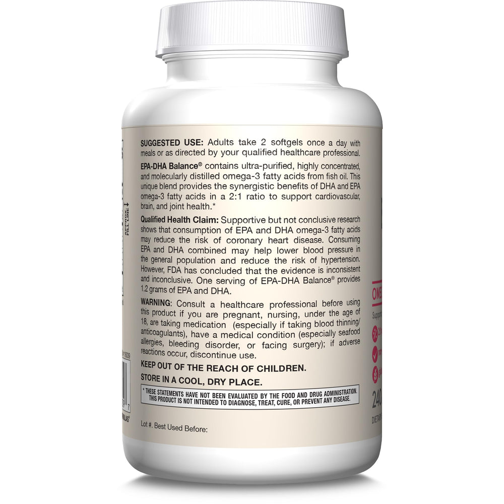 Jarrow Formulas EPA-DHA Balance 120-day supply badge on label