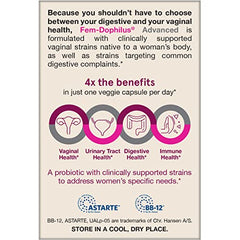 Women-focused probiotic Fem-Dophilus supporting vaginal and urinary health.
