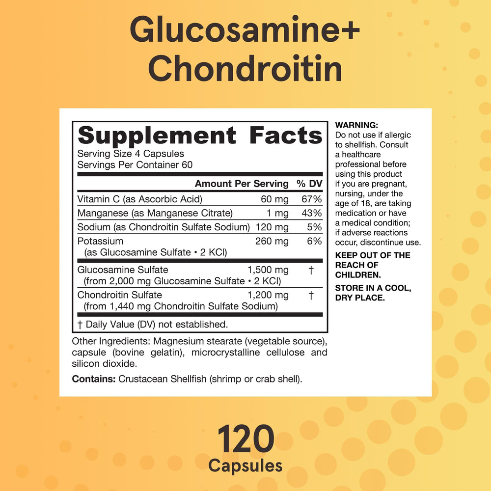 Jarrow Formulas joint-health graphic highlighting glucosamine and chondroitin.