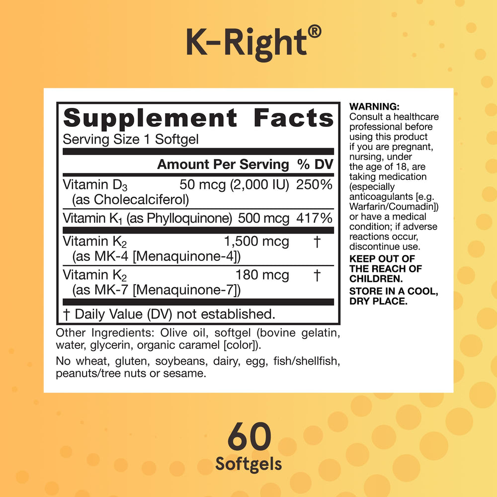 MK-7 derived from natto details on K-Right packaging.