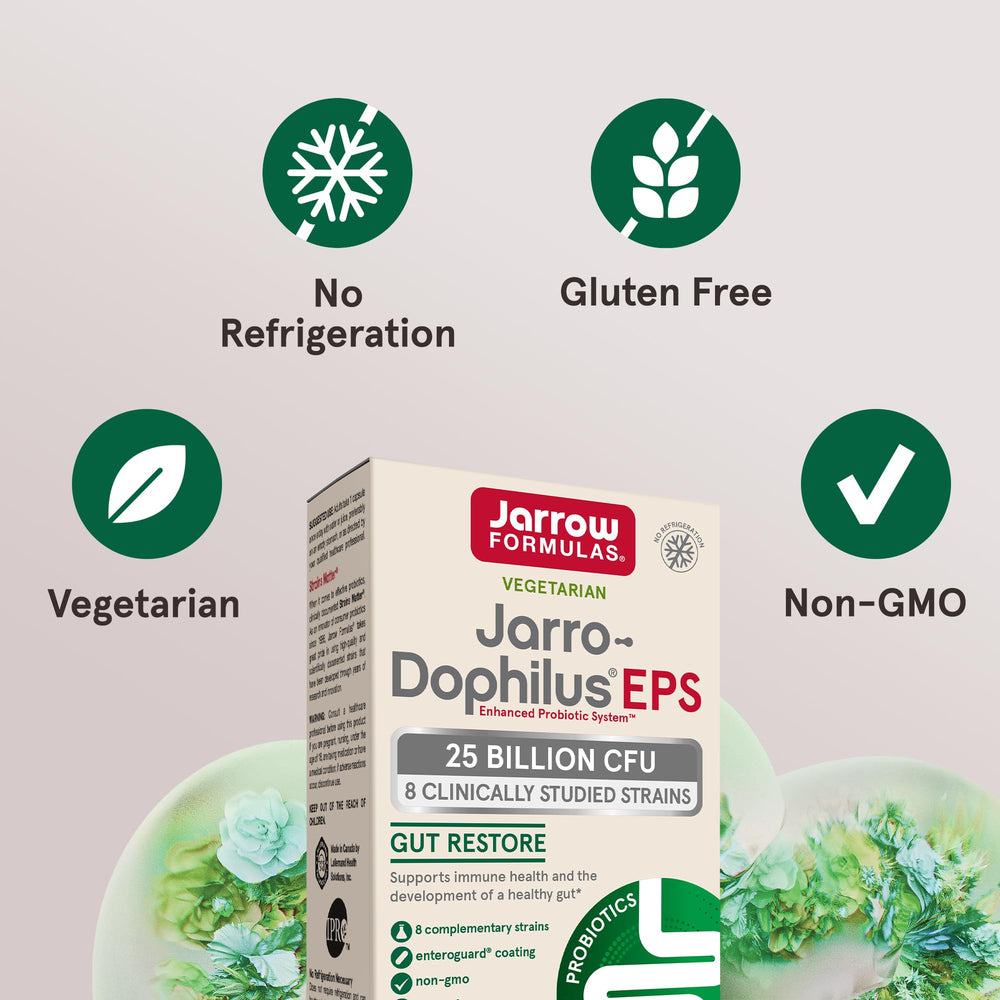 Close-up of Jarrow Mastic Gum veggie capsules inside the bottle