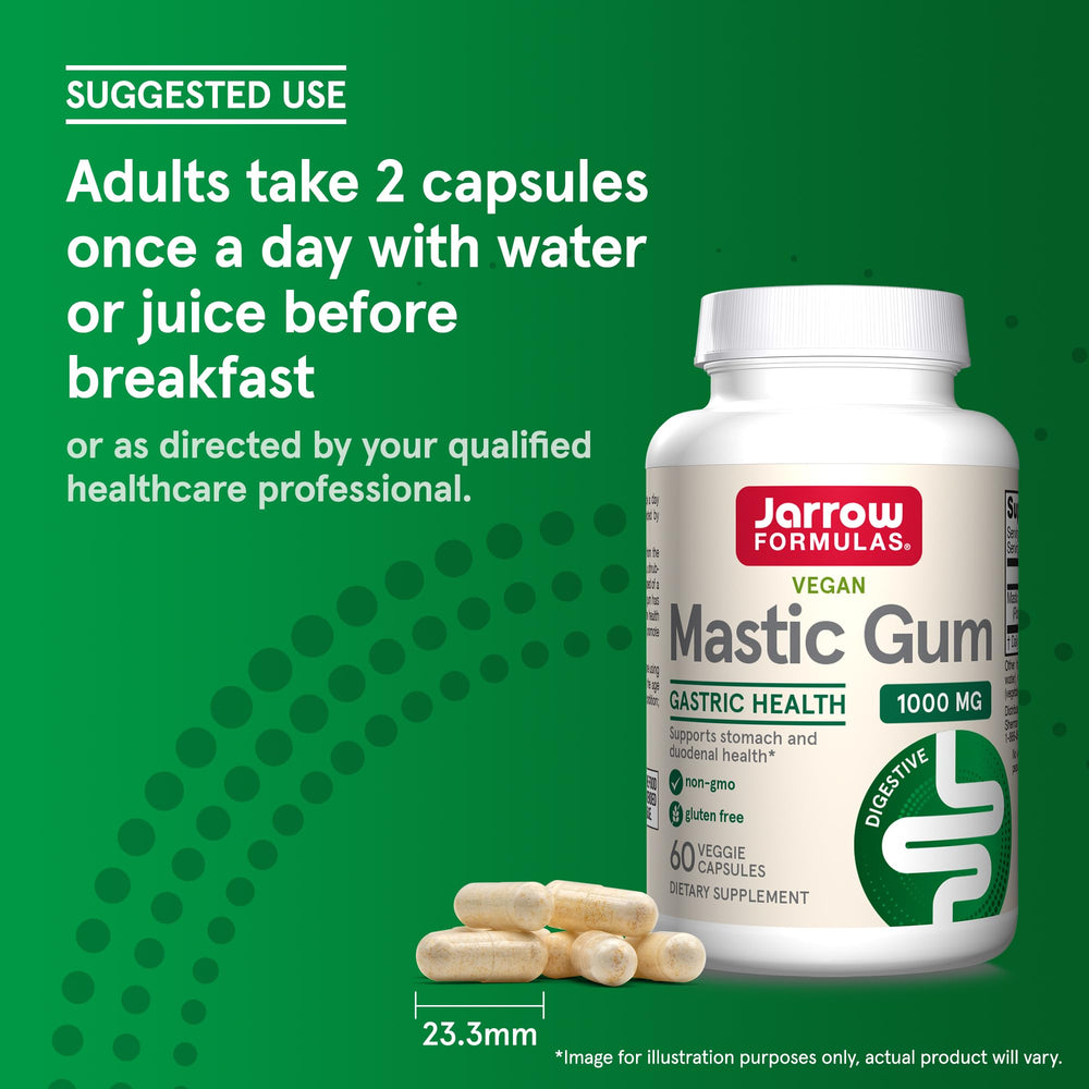 Vegan gluten-free symbol on Jarrow Formulas Mastic Gum package