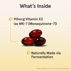 Bottle label highlights gluten-free and allergen-conscious MK-7 formulation