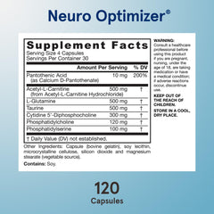 Jarrow Formulas Neuro Optimizer close-up capsules for easy daily supplementation.
