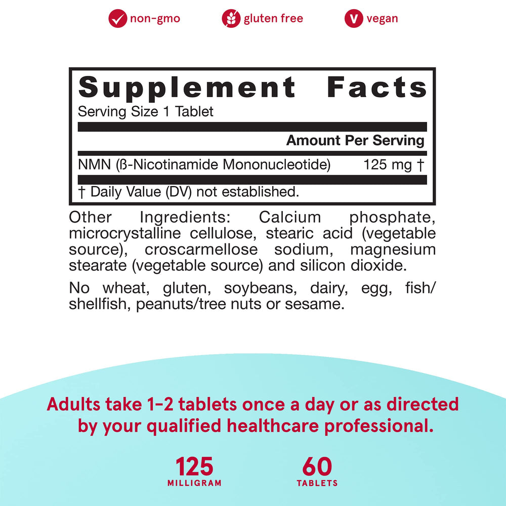 Pour shot of Jarrow NMN bottle for easy daily dosing.