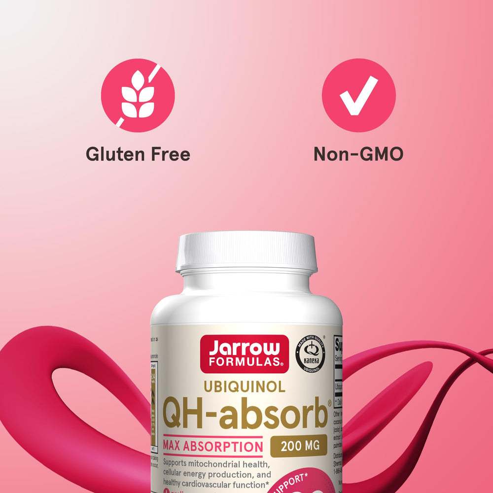 Non-GMO gluten-free CoQ10 softgels by Jarrow Formulas for dietary flexibility