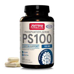 Jarrow Formulas PS100 bottle front view for daily brain health support.