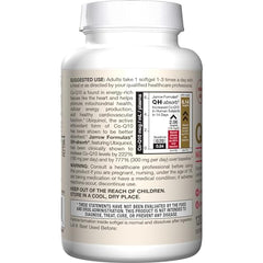 Jarrow Formulas QH-Absorb ubiquinol bottle pour demonstrates convenient daily dosing