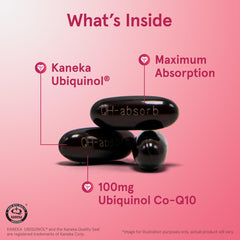 Jarrow Formulas QH-Absorb ubiquinol label front displaying product name