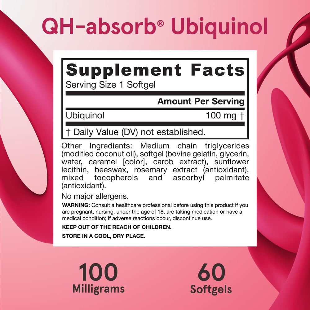 Jarrow Formulas QH-Absorb ubiquinol packaging on shelf