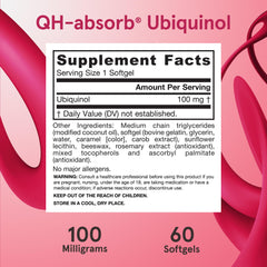 Jarrow Formulas QH-Absorb ubiquinol packaging on shelf