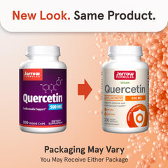 Jarrow Formulas Quercetin label closeup highlighting vegan and gluten free features