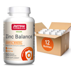 Jarrow Zinc Balance bottle front showing 15 mg zinc and copper balance for immune support