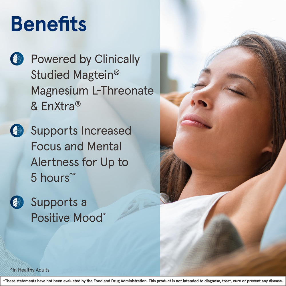 Jarrow MagMind close-up highlights Magtein and enXtra ingredients for mental energy.