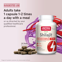 Jarrow Shilajit 60-count bottle graphic highlighting two-month supply.