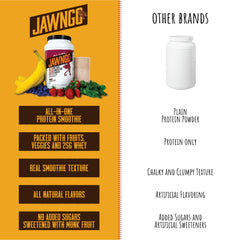 Jawngo bottle beside coconut milk evokes versatile, convenient on-the-go nutrition.