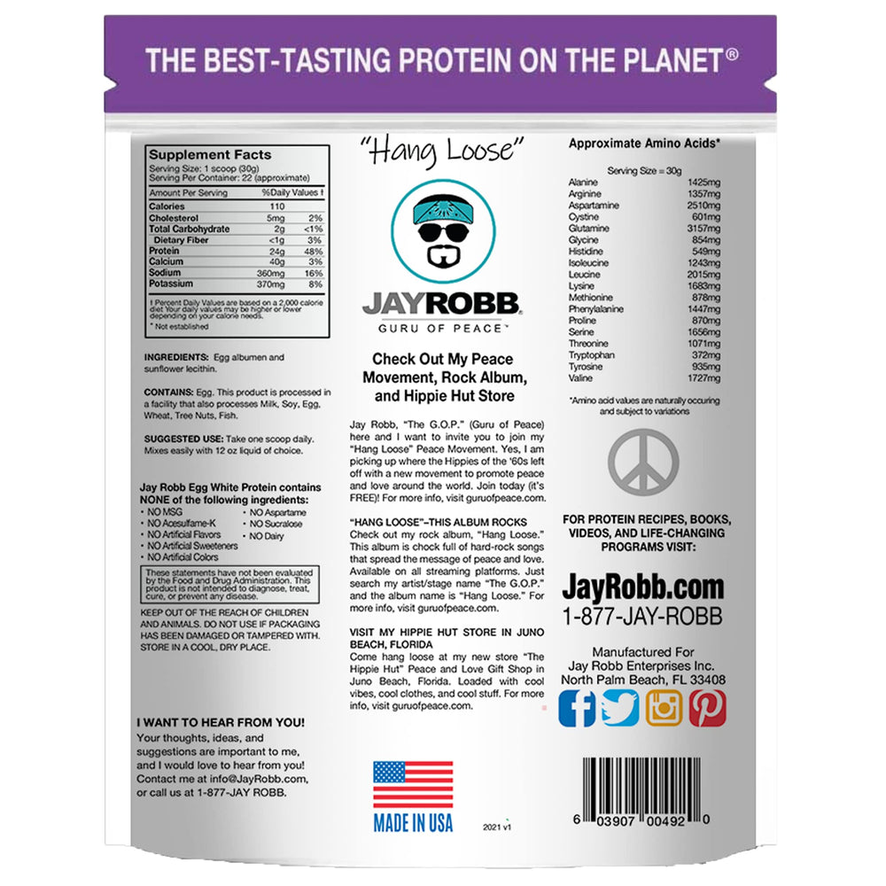 Jay Robb egg-white protein powder scoop for easy serving portions.