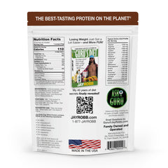 Scoop of JAYROBB Chocolate Whey Protein for easy mixing