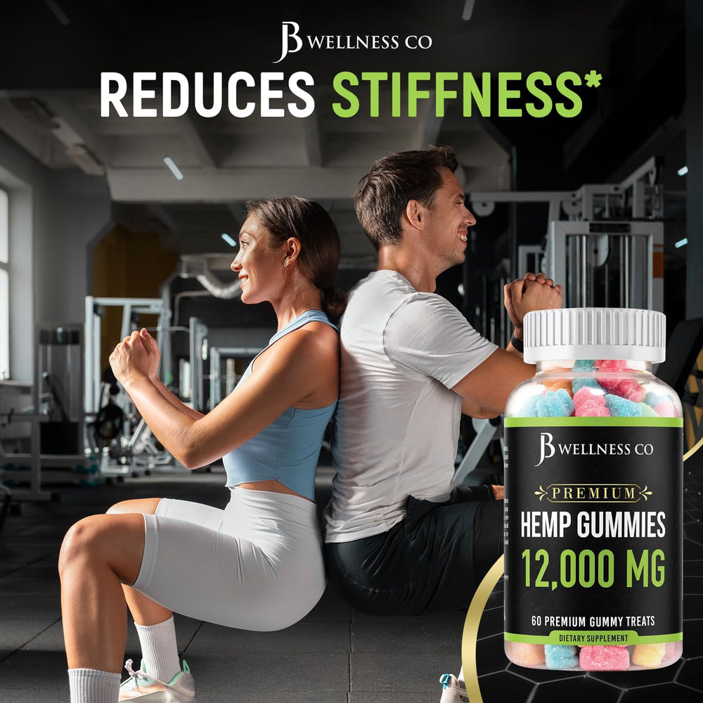 JB Wellness Co gummies on shelf hint at natural ingredients.
